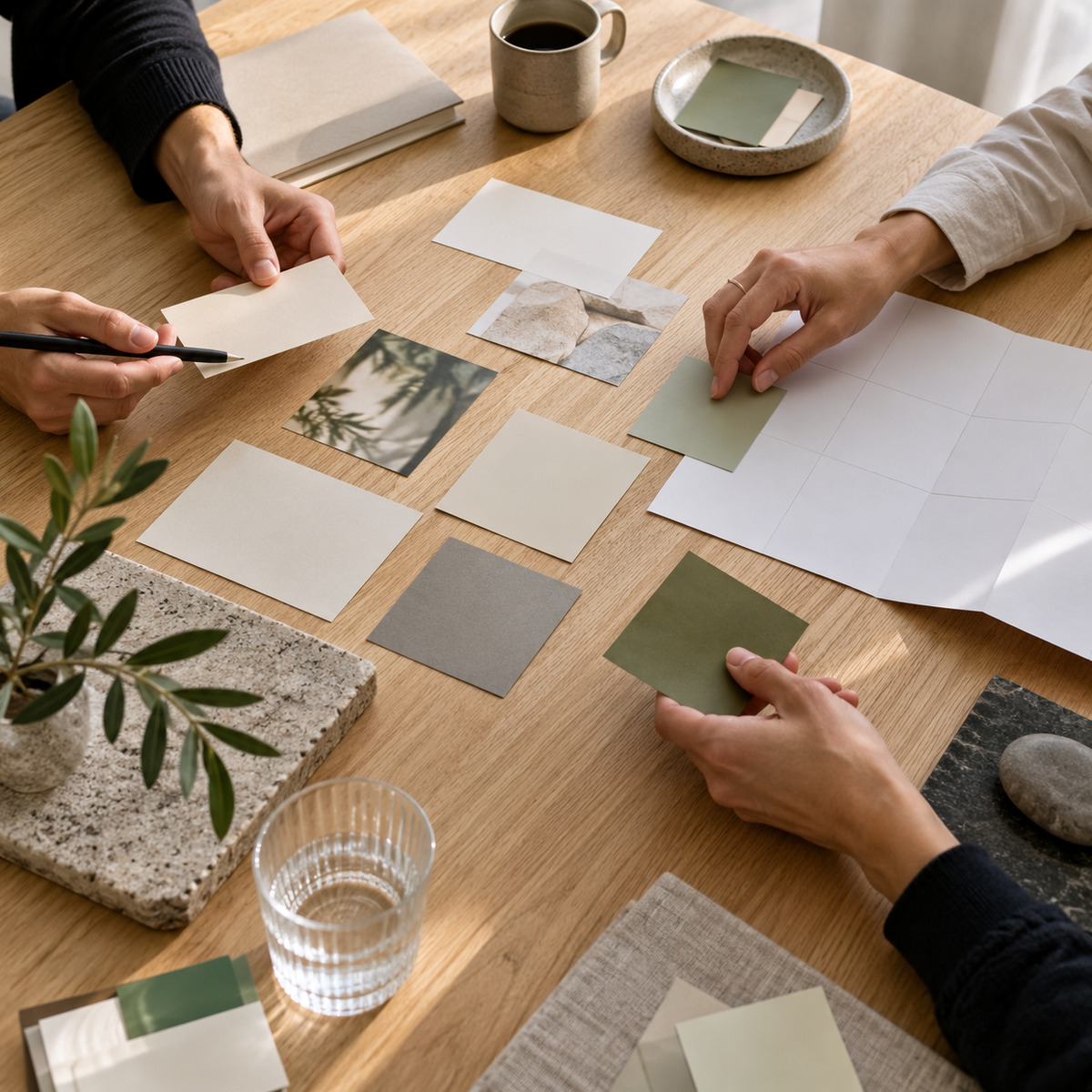 Workshop mit Farb- und Materialkarten